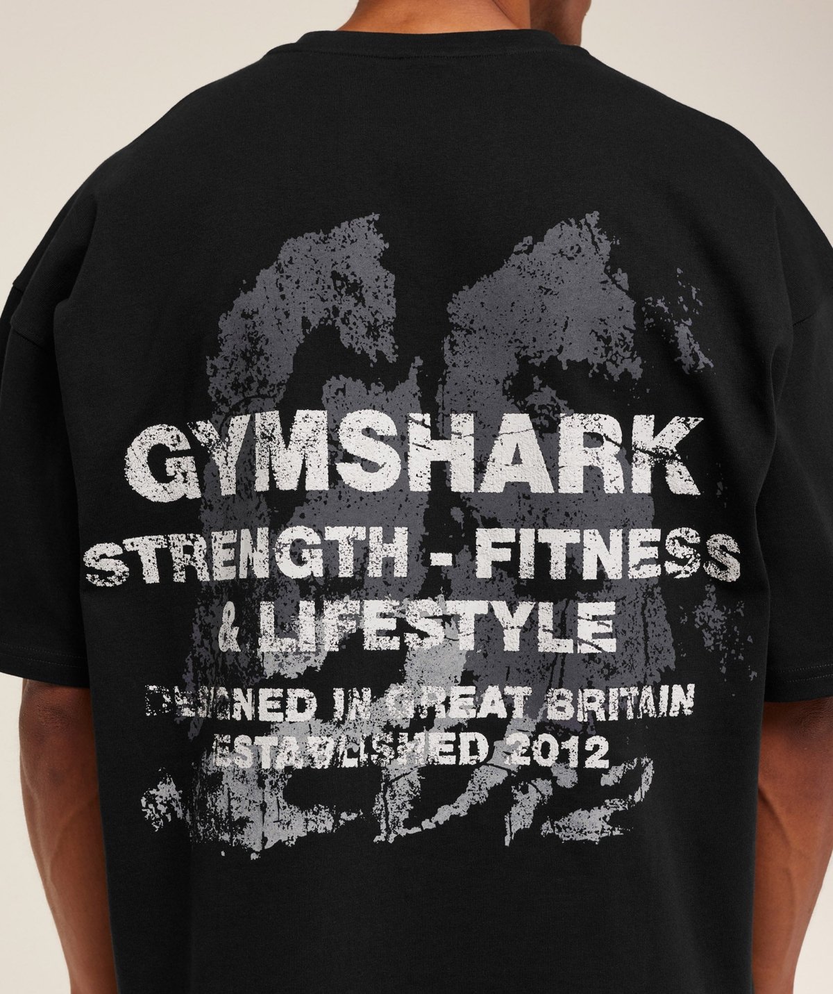 Gymshark Strength Fitness Lifestyle Graphic T-Shirt Black Maroc — 100% authentique