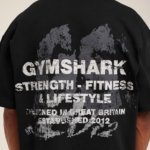 Gymshark Strength Fitness Lifestyle Graphic T-Shirt Black Maroc — 100% authentique