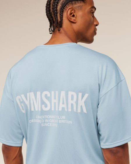CONDITIONING CLUB OVERSIZED T-SHIRT CHILLED BLUE WHITE – Image 4