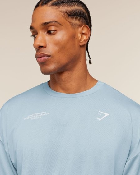 CONDITIONING CLUB OVERSIZED T-SHIRT CHILLED BLUE WHITE – Image 3