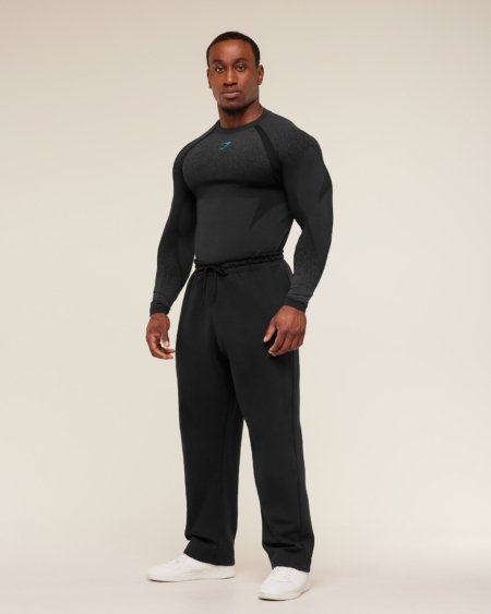 Gymshark Shadow Seamless Long Sleeve T-Shirt - Black/Brand Blue – Image 4