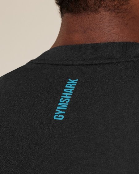 Gymshark Shadow Seamless Long Sleeve T-Shirt - Black/Brand Blue – Image 3
