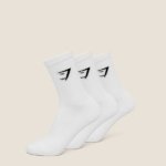 Chaussettes Gymshark Crew Socks 3PK blanches, 100% authentiques au Maroc