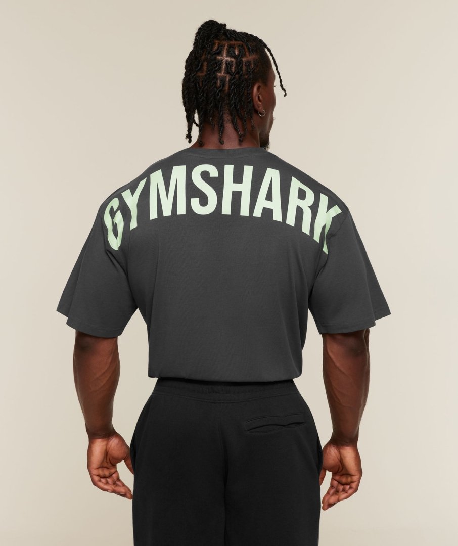 POWER T-SHIRT ONYX GREY-SPRINT GREEN